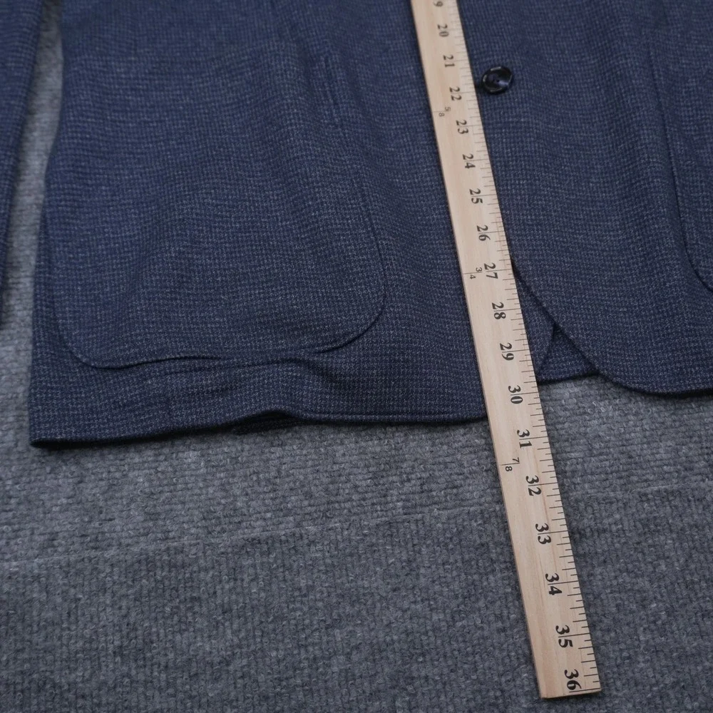 Nordstrom Rack Blazer Mens 44R Blue Trim Fit Textured Knit Sport Coat